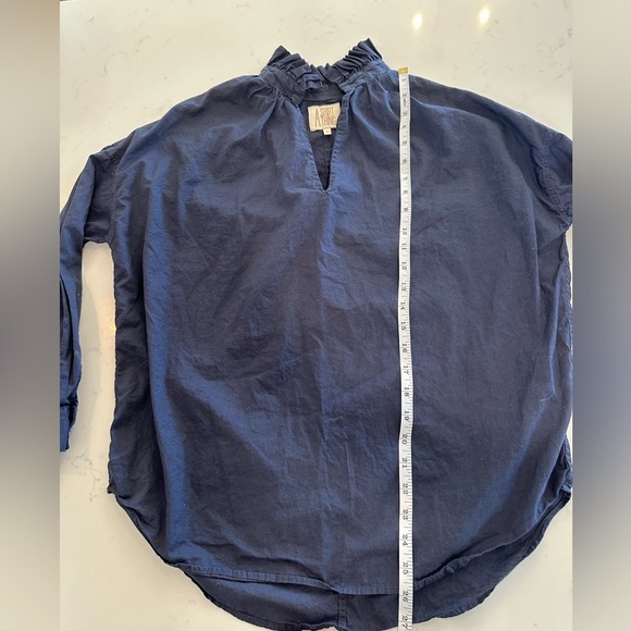 A Shirt Thing Women's Cotton Penelope Top Midnight Navy Size Small Ret $248 - Picture 9 of 11